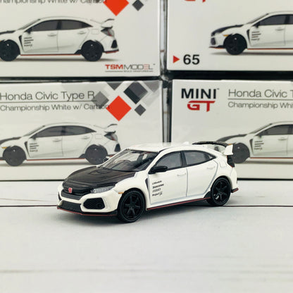 MINI GT 1/64 Honda Civic Type R (FK8) Championship White w/Carbon Kit & TE37 Wheel (RHD) MGT00065-R