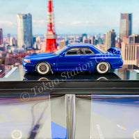 INNO64 1/64 NISSAN SKYLINE GT-R (R32) Blue  With Extra Wheels and Extra decals IN64-R32-BLU