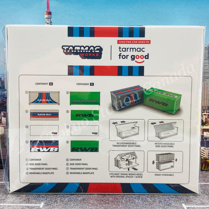 TARMAC WORKS 1/64 PARTS64 Set of 2 Containers RWB Rough Rhythm *** For both storage and display of 1/64 cars *** T64C-001-RR