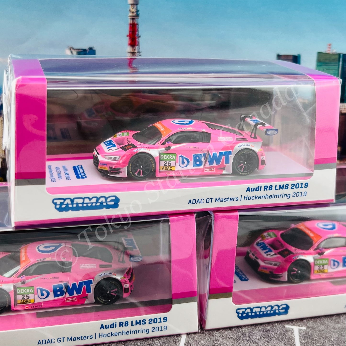 TARMAC WORKS HOBBY64 1/64 Audi R8 LMS 2019 ADAC GT Masters Hockenheimring 2019 Christopher HAASE / Jeffrey SCHMIDT T64-043-19BWT
