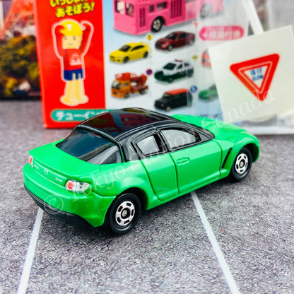 TAKARA TOMY A.R.T.S TOMICA Sign Set #8 - Mazda RX-8 with a road sign stand