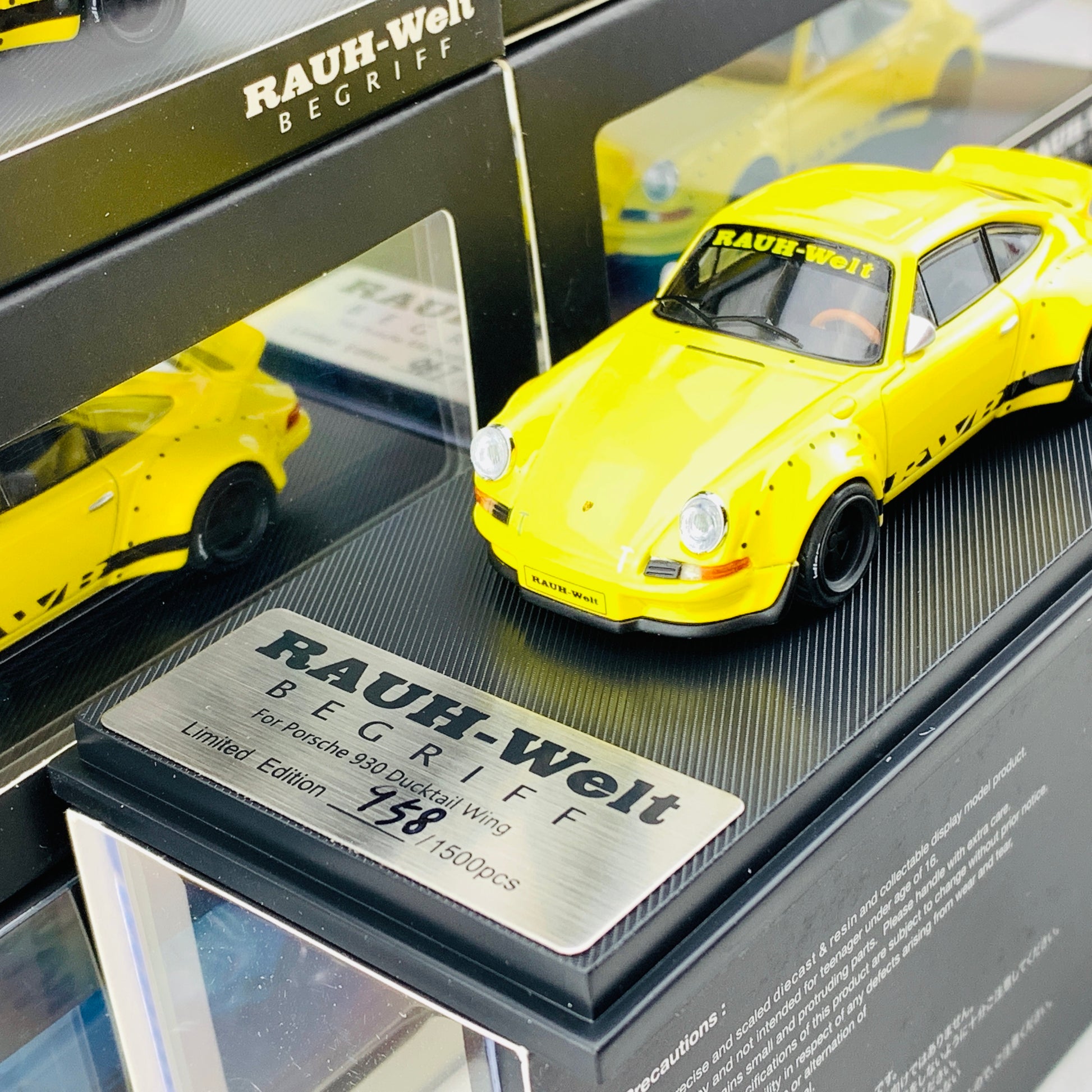 MODEL COLLECT 1/64 Porsche RWB 930 Ducktail Wing Yellow MC640002A