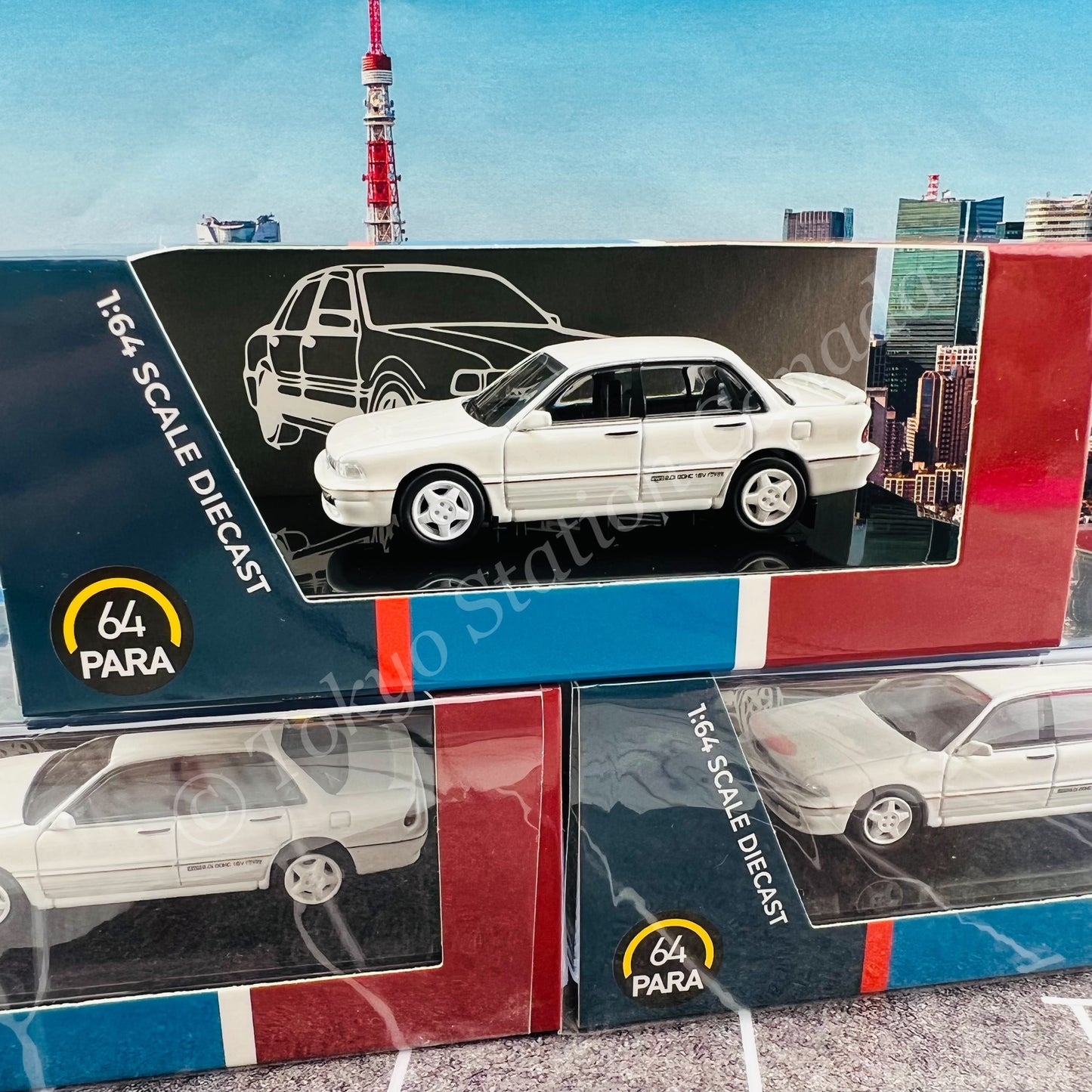 PARA64 1/64 Mitsubishi Galant VR-4 Sophia White LHD PA-55106