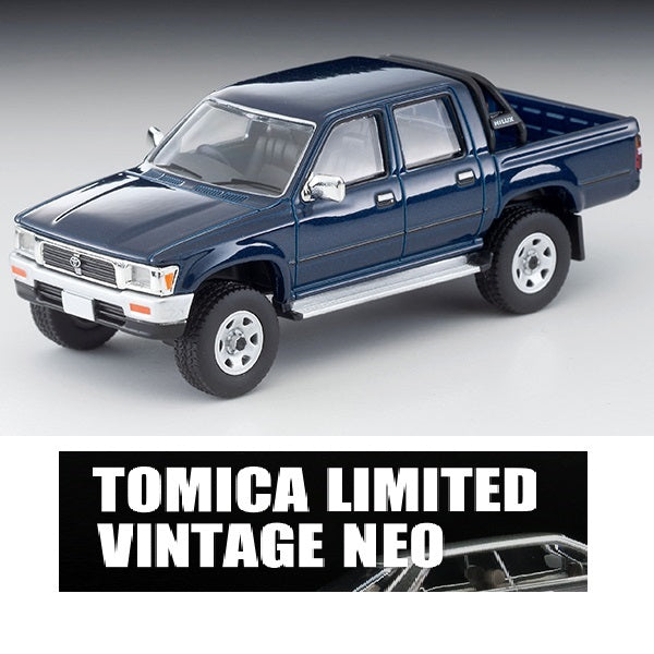 TOMYTEC Tomica Limited Vintage NEO 1/64 Toyota Hilux 4WD Pickup Double Cab SSR (Navy Blue) 1995 Model LV-N255a
