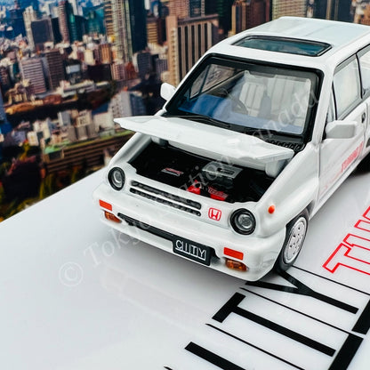 INNO64 1/64 HONDA CITY TURBO II White With Red MOTOCOMPO IN64-CITYII-WHI