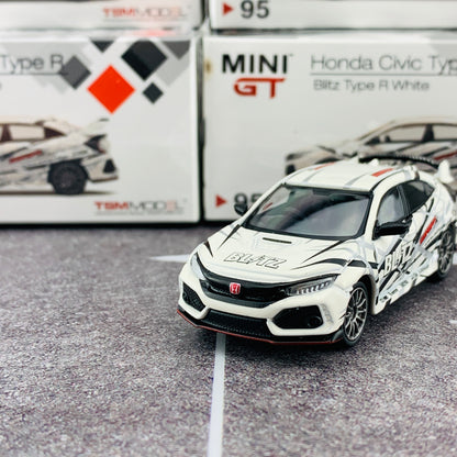 MINI GT 1/64 Honda Civic Type R (FK8) Blitz Type R White RHD MGT00095-R