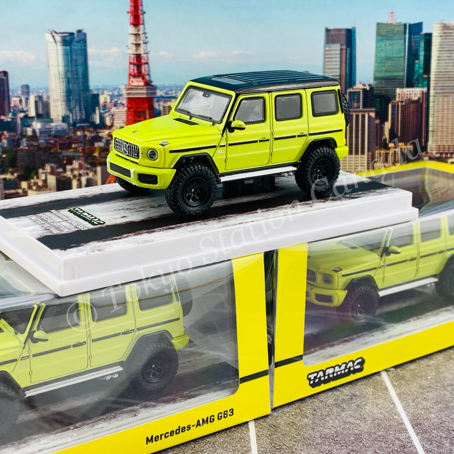 TARMAC WORKS ROAD64  1/64 Mercedes-AMG G63 Electric Beam/Yellow - WebStore Special Edition T64R-040-YE