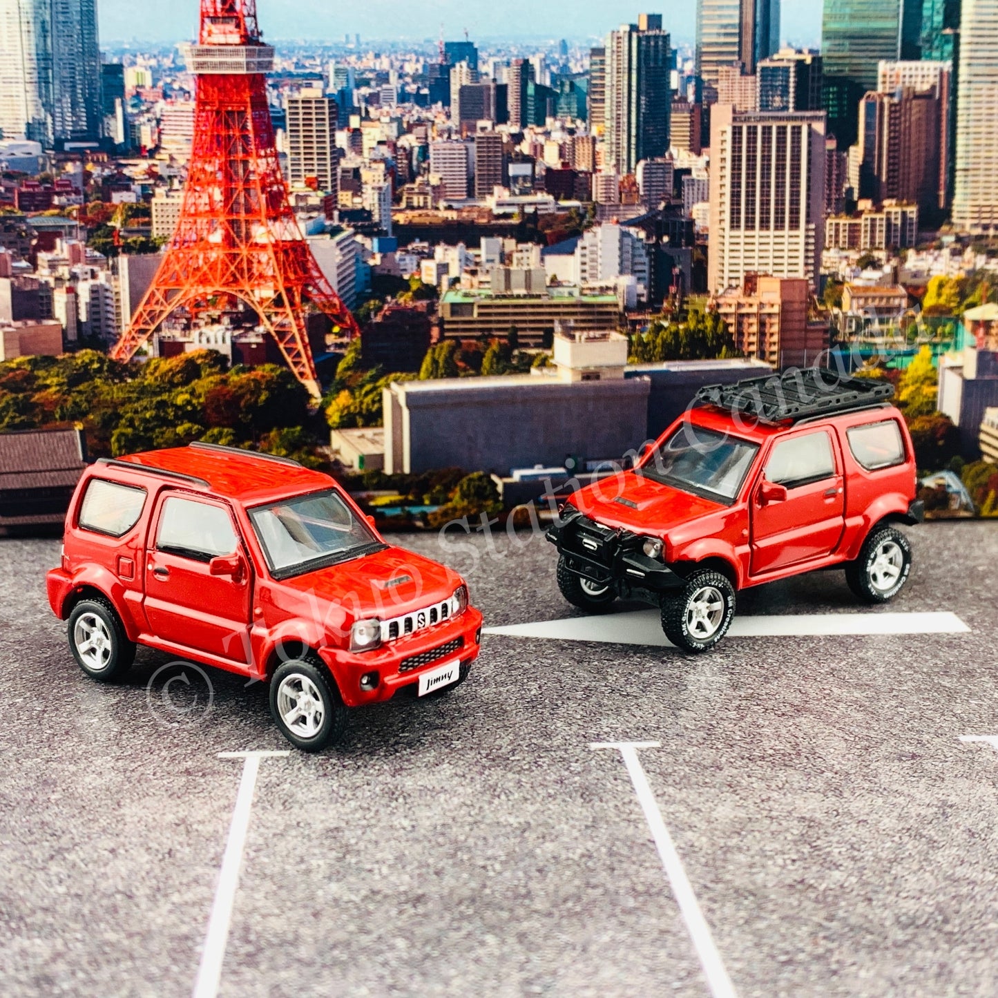 BM CREATIONS JUNIOR 1/64 Suzuki Jimny JB43 RED LHD (With Offroad Package) 64B0053