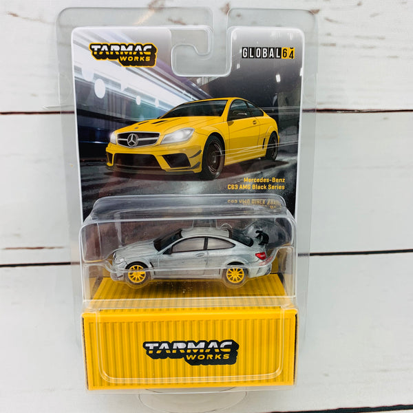 "CHASE CAR" Tarmac Works 1/64 Global Collection Mercedes-Benz C63 AMG Coupe Black Series Yellow Metallic T64G-009-SB