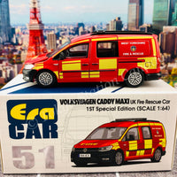 ERA CAR 51 1/64 VOLKSWAGEN CADDY MAXI UK Fire Rescue Car 1ST Special Edition VW21CAMRF51