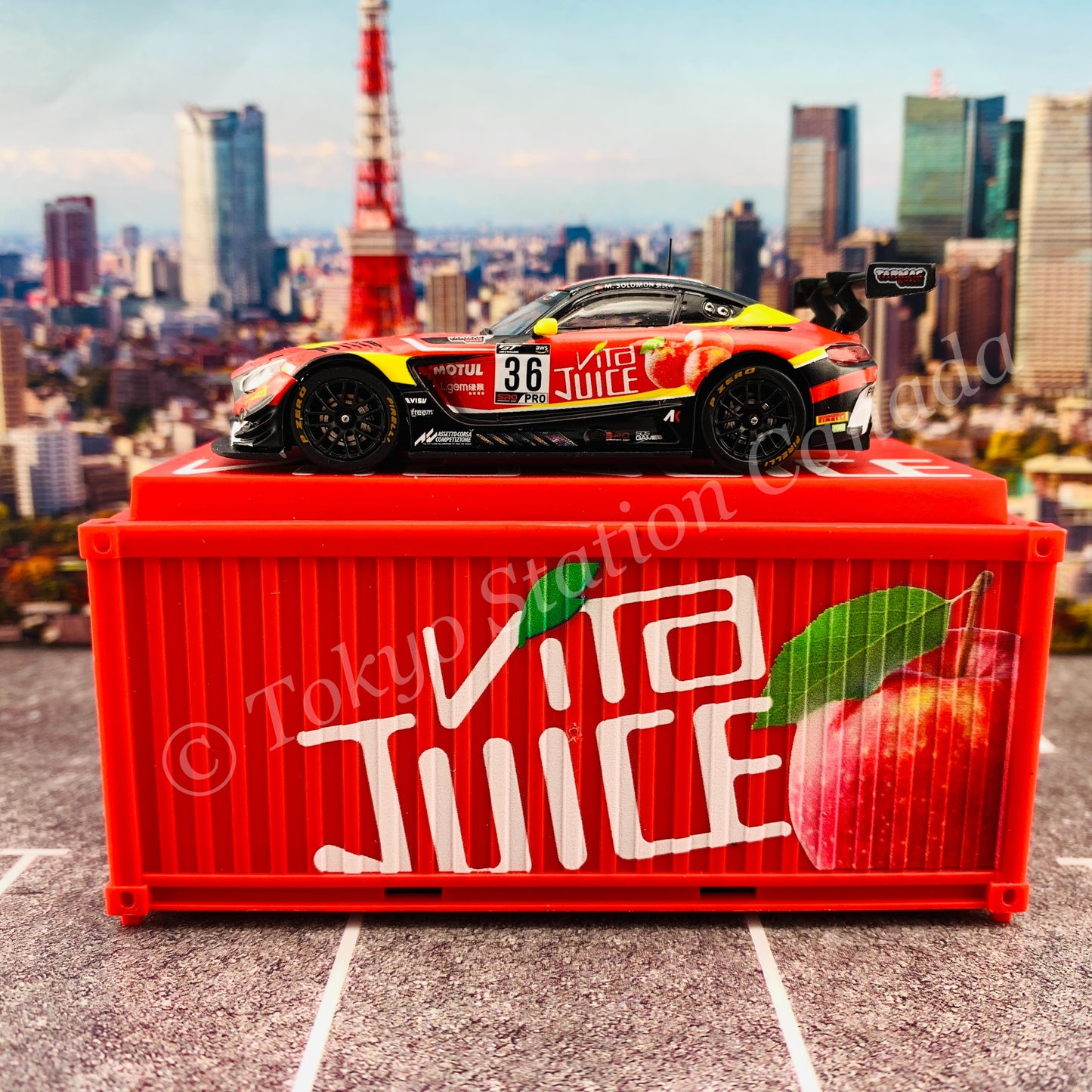 Tarmac Works 1/64 COLLAB64 Mercedes-AMG GT3 GT World Challenge Asia ESPORTS Championship 2020 Matt Solomon (With Container) T64-008-JUICE