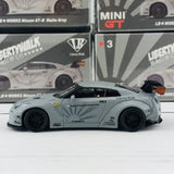 MINI GT 1/64 LIBERTYWALK LB★WORKS Nissan GTR (R35) Matte Grey - RHD MGT000003-R