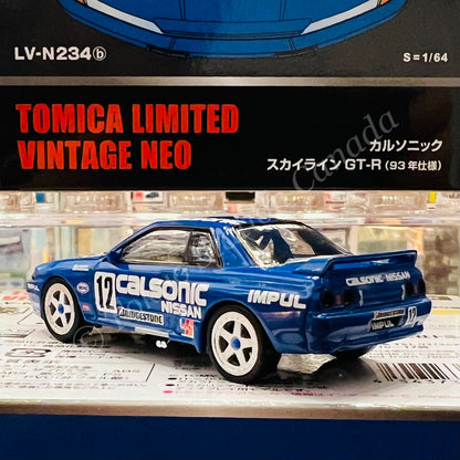 TOMYTEC Tomica Limited Vintage Neo 1/64 Calsonic Skyline GT-R (1993 specification) LV-N234b