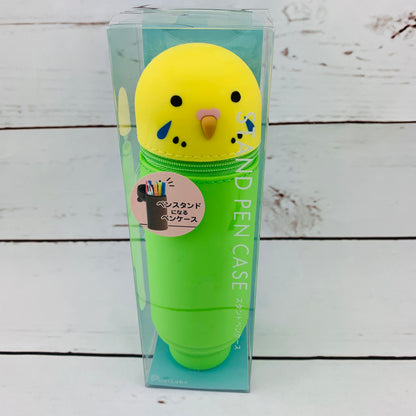 LIHIT LAB Japan Animal "Standing" Pencil Case - Budgerigar A-7712-9