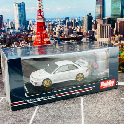 HOBBY JAPAN 1/64 SUBARU IMPREZA 22B STi Version (GC8改) White with Engine HJ641041W