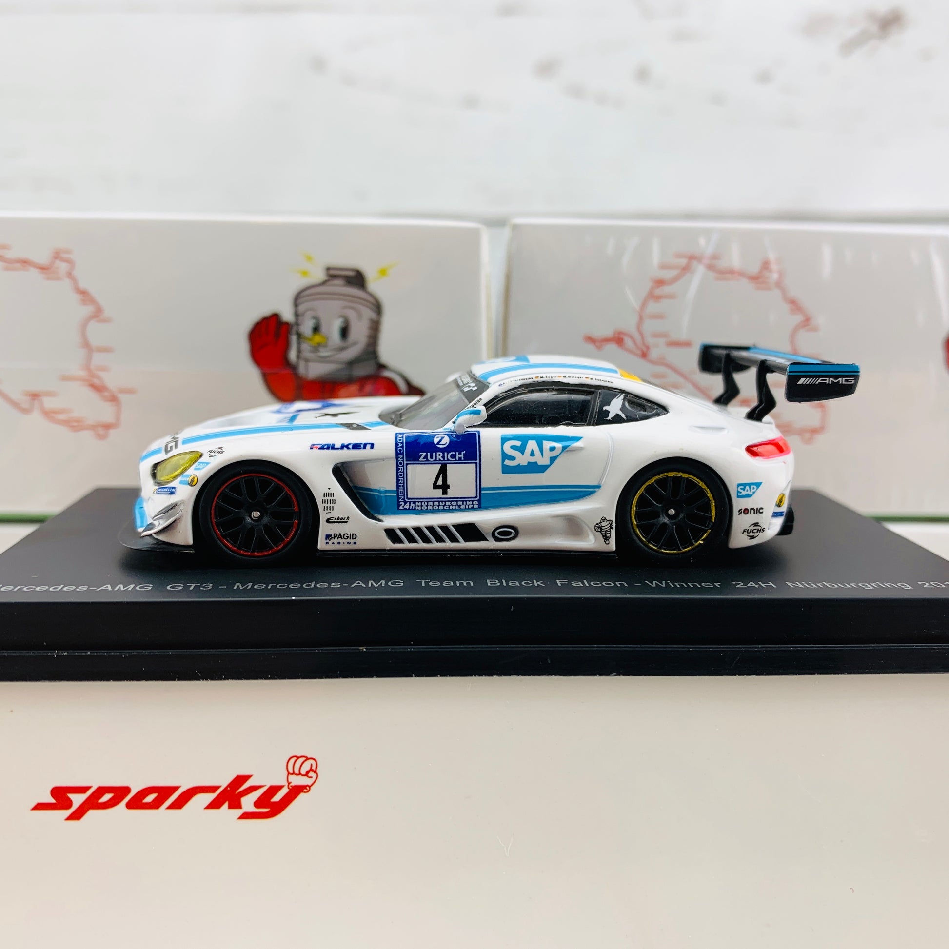Sparky 1/64 Mercedes-AMG GT3 - Mercedes-AMG Team Black Falcon - Winner 24H Nurburgring 2016 B. Schneider - M. Engel - A. Christodoulou - M. Metzger Y156
