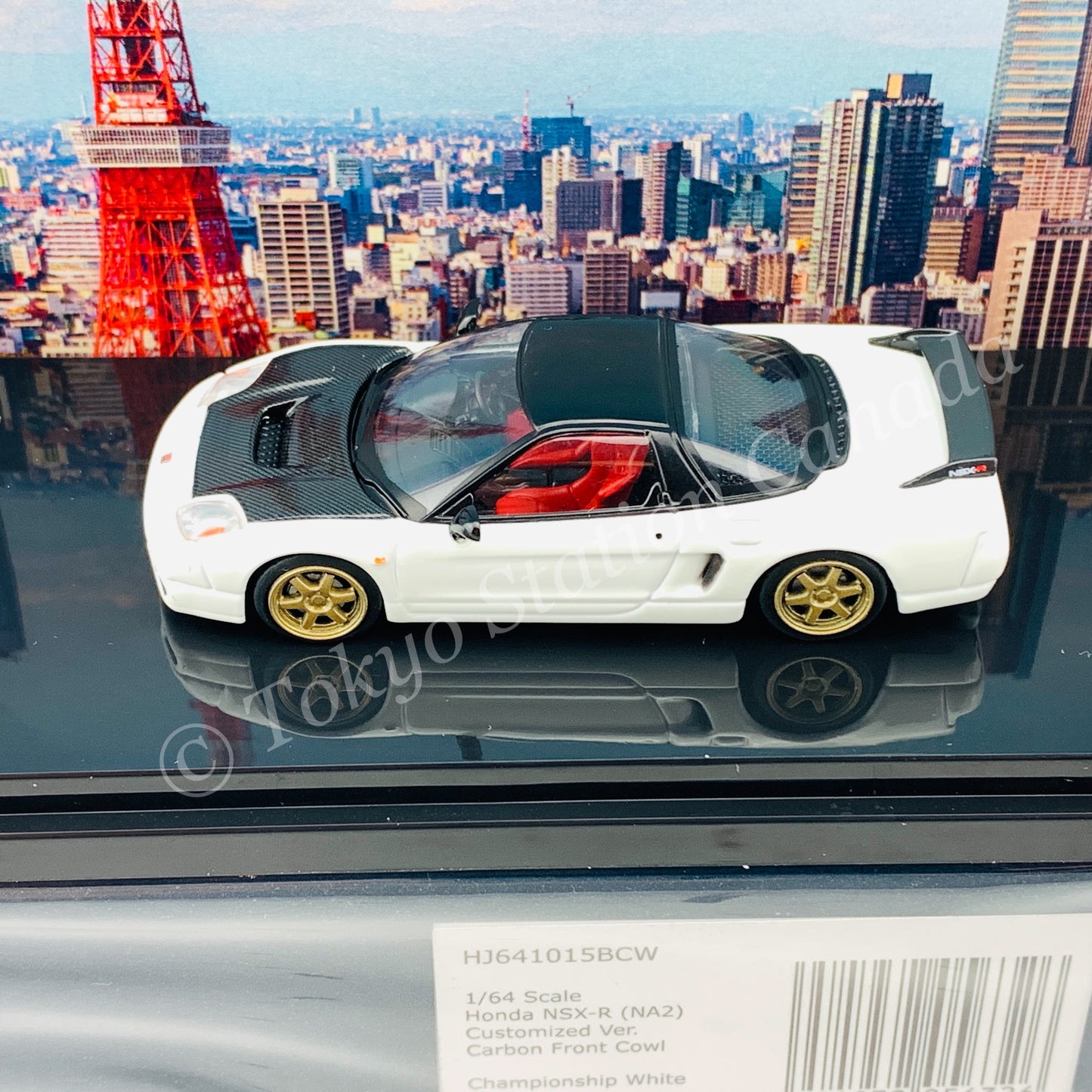 HOBBY JAPAN 1/64 Honda NSX-R (NA2) Carbon Front Cowl / Customized Ver. Championship White HJ641015BCW