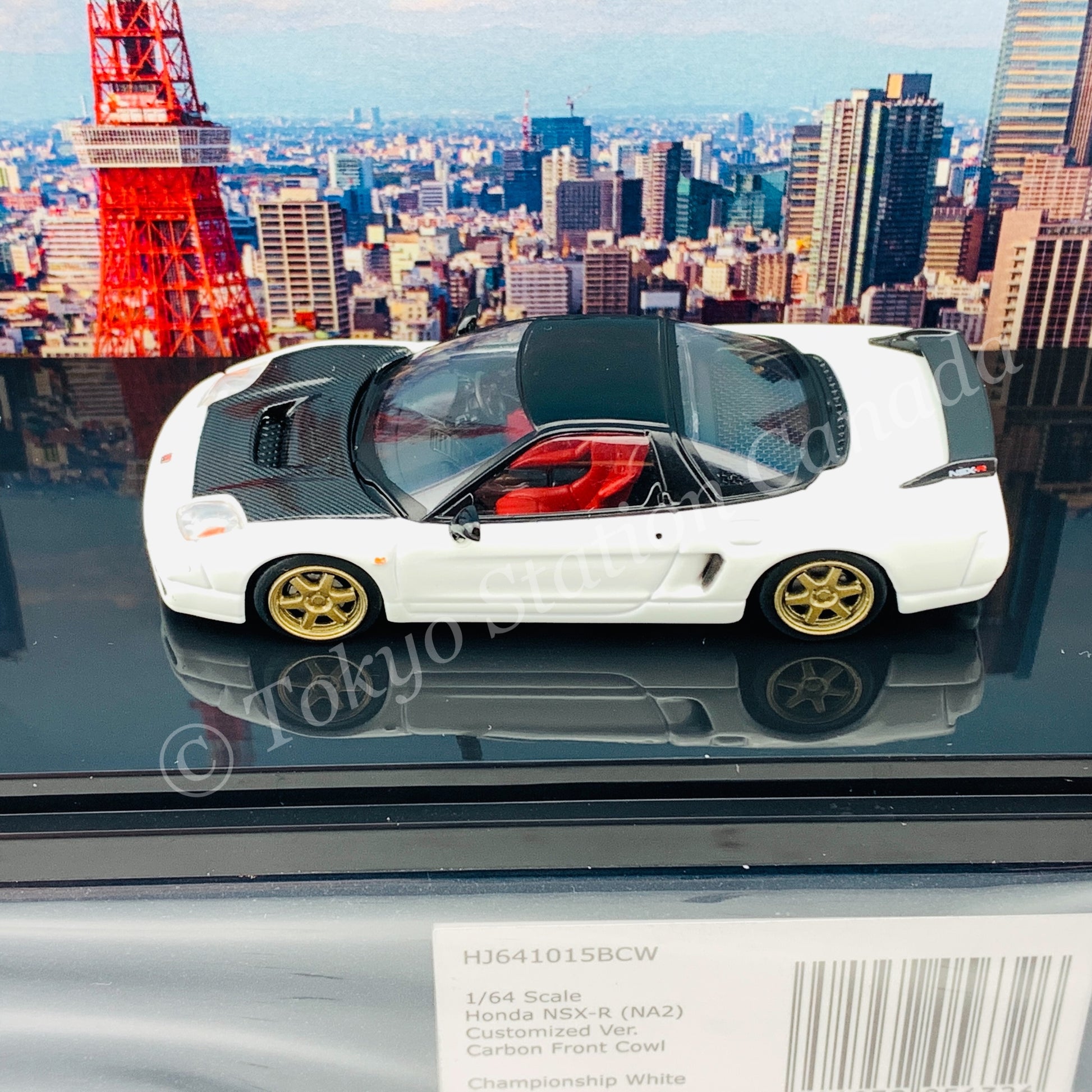 HOBBY JAPAN 1/64 Honda NSX-R (NA2) Carbon Front Cowl / Customized Ver. Championship White HJ641015BCW