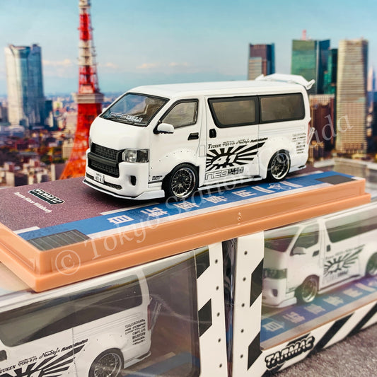 Tarmac Works HOBBY64 1/64 Toyota Hiace Widebody White T64-038-WH