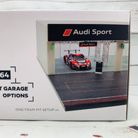 Tarmac Works 1/64 Pit Garage Diorama - Audi Sport - DIORAMA64 T64D-001-AS Includes T64-007-18BGTA5 Audi R8 LMS Blancpain GT Series Asia 2018