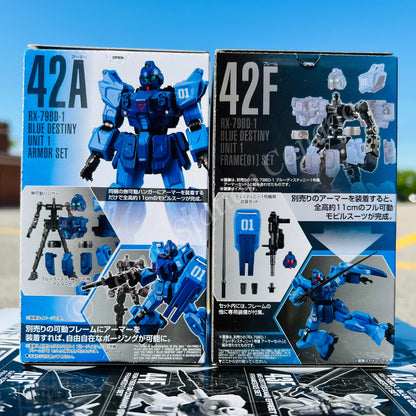 GFRAME 14 Mobile Suit Gundam 42A RX-79BD-1 BLUE DESTINY UNIT 1 ARMOR SET and 42F RX-79BD-1 BLUE DESTINY UNIT 1 FRAME (01) SET
