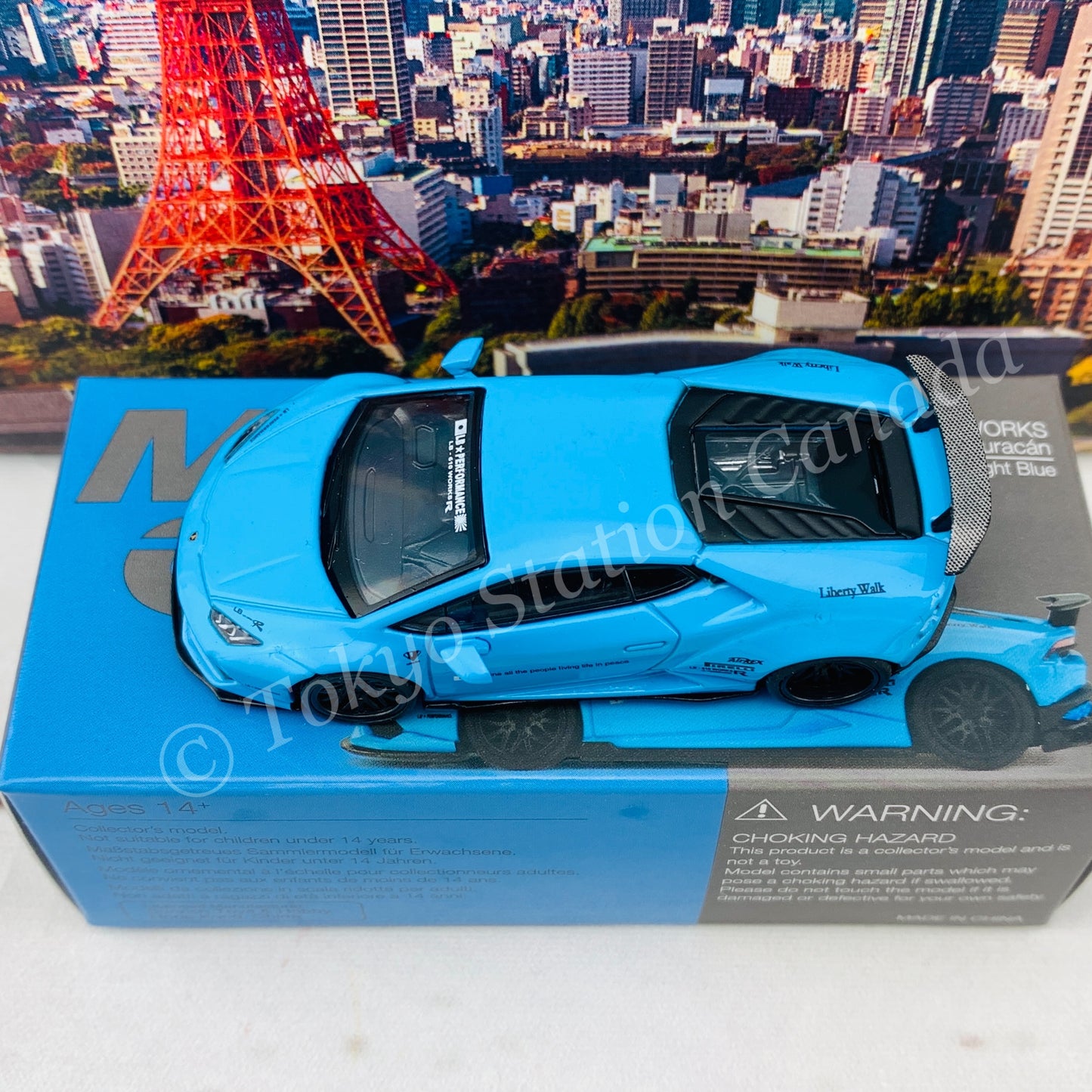 MINI GT 1/64 LB WORKS Lamborghini Huracán ver. 1 Light Blue LHD MGT00189-L