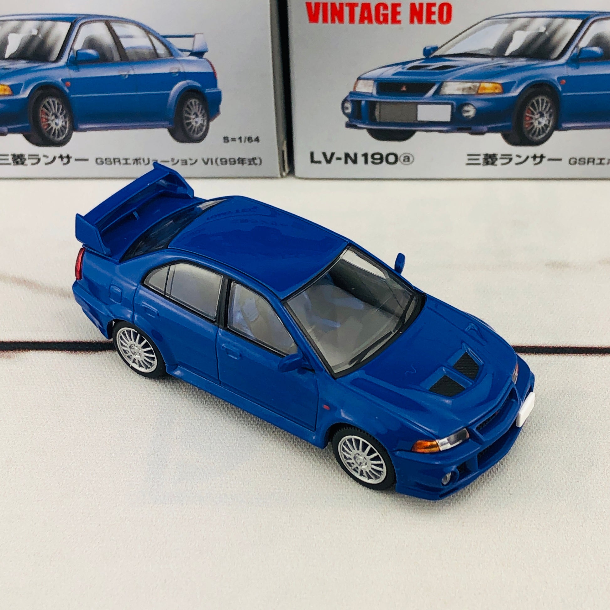 Tomica Limited Vintage Neo Mitsubishi Lancer Evolution VI GSR Blue (1999) LV-N190a
