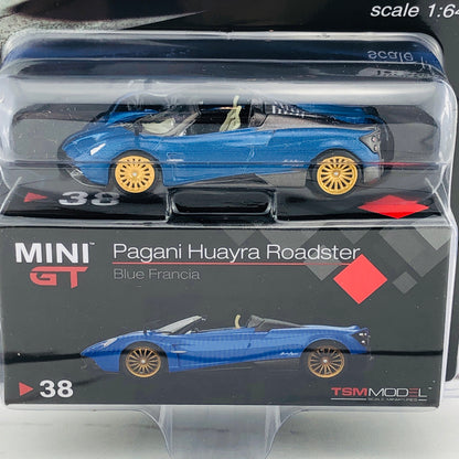 Mini GT Pagani Huayra Roadster Blue Francia LHD (USA Exclusive) MGT00038-MJ