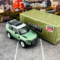 TARMAC WORKS GLOBAL64 Land Rover Defender 90 Green Metallic "2021 HK Toycar Salon Edition" T64G-019-GR
