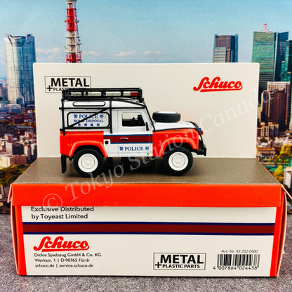 Schuco 1/64 Land Rover Defender Hong Kong Police EOD Bureau (Toyeast Limited Edition) 452020400