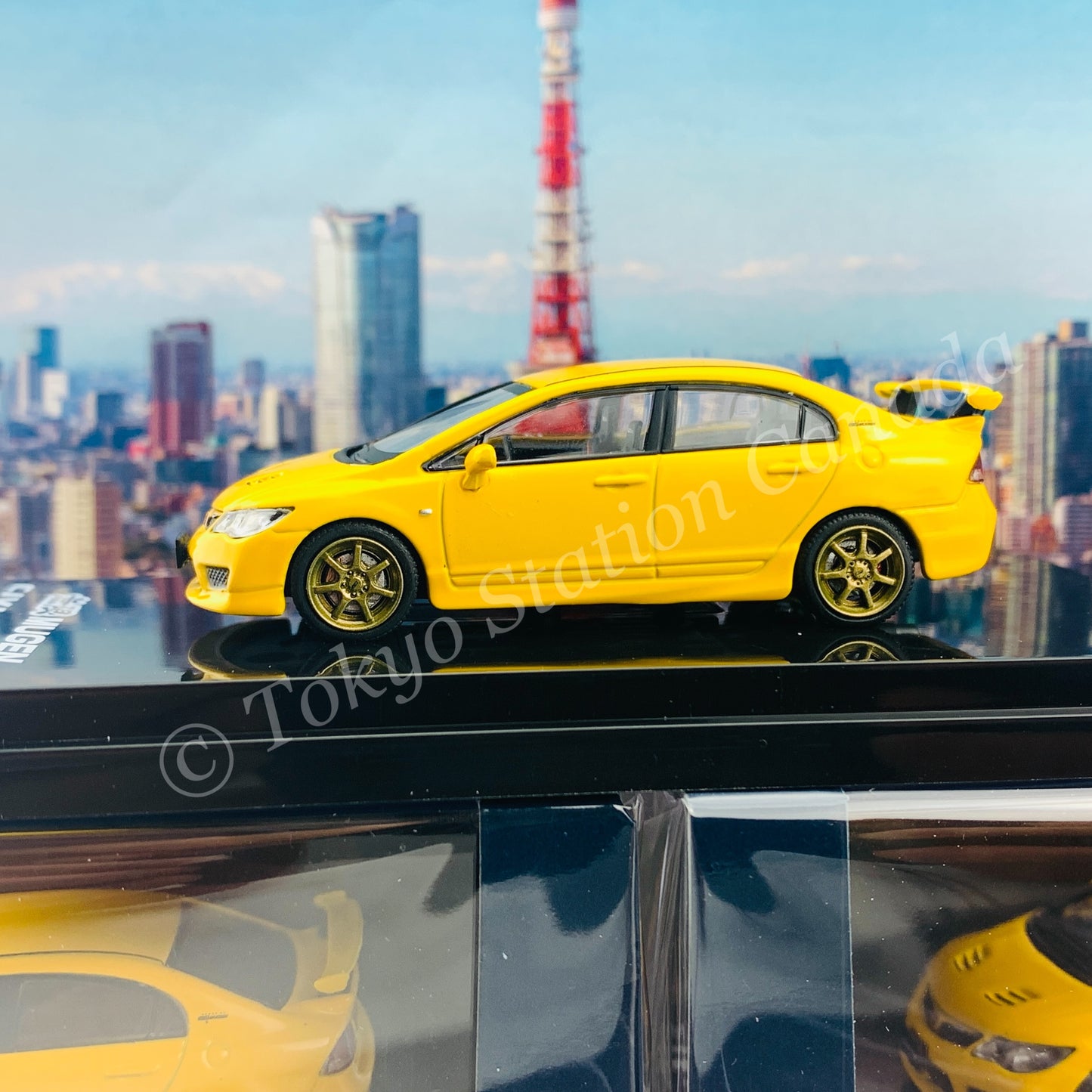 HOBBY JAPAN 1/64 Mugen Civic TYPE R (FD2) Sunlight Yellow HJ641003MY