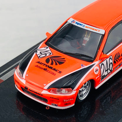 Tarmac Works 1/64 Honda Civic EG6 Motegi Civic Race 2010 #246 AUTOBACS T64-001-AB