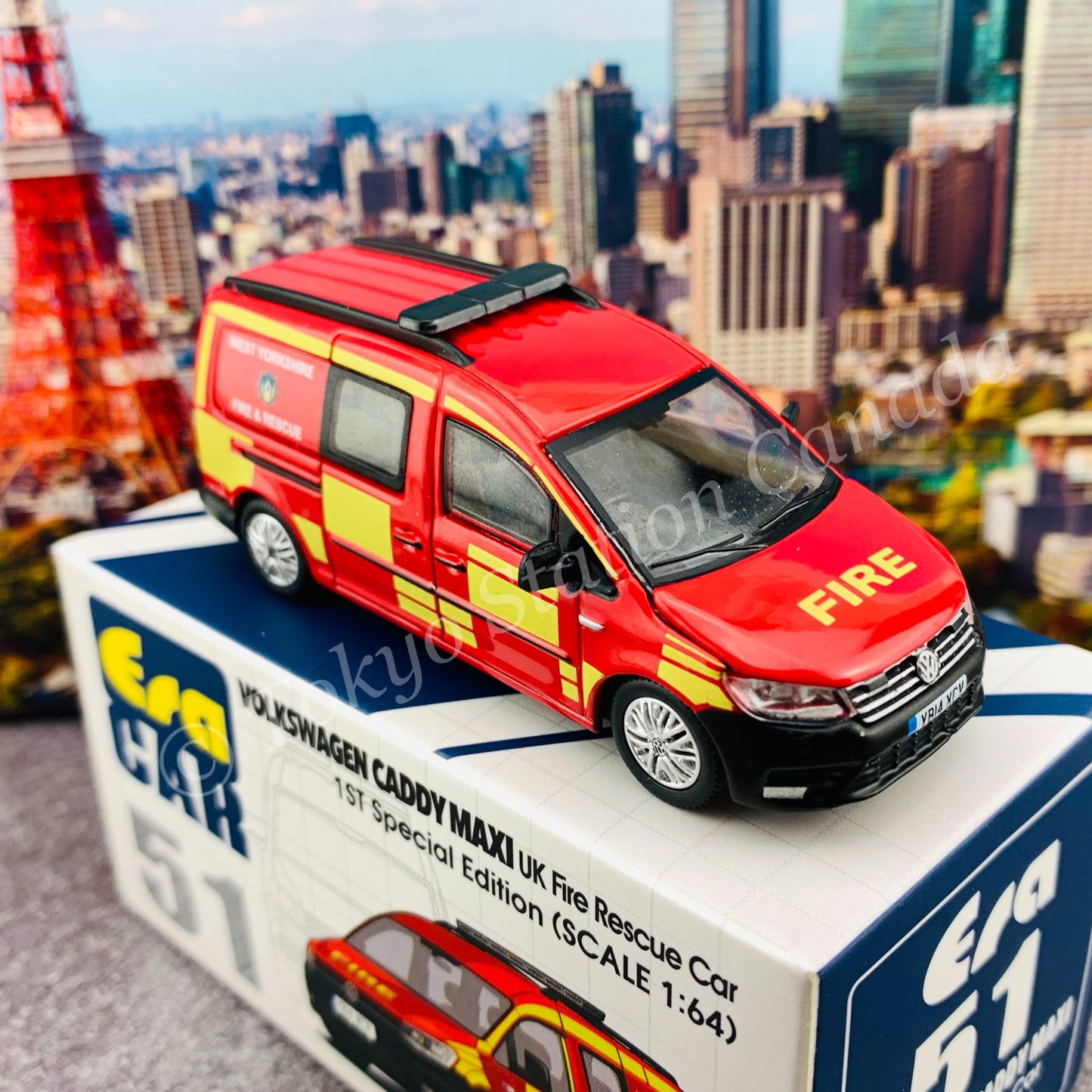 ERA CAR 51 1/64 VOLKSWAGEN CADDY MAXI UK Fire Rescue Car 1ST Special Edition VW21CAMRF51