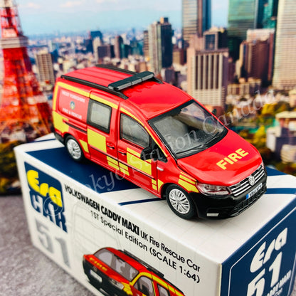ERA CAR 51 1/64 VOLKSWAGEN CADDY MAXI UK Fire Rescue Car 1ST Special Edition VW21CAMRF51