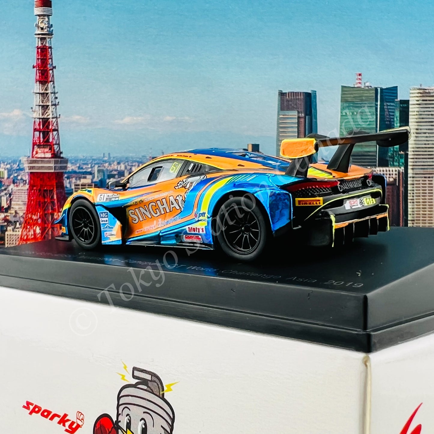 Sparky 1/64 MCLAREN 720S GT3 NO.61 ABSSA MOTORSPORT BLANCPAIN GT WORLD CHALLENGE ASIA 2019 P. BHIROMBHAKDI - K. SAWA Y164