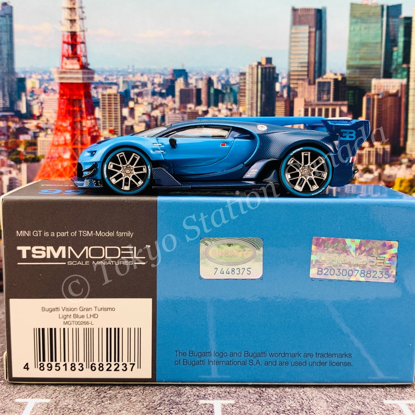 MINI GT 1/64 Bugatti Vision Gran Turismo Blue LHD MGT00266-L
