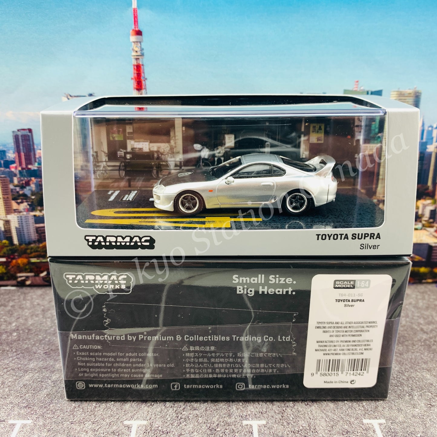 TARMAC WORKS 1/64 HOBBY64 Toyota Supra Silver Limited to 1248pcs T64-011-SG