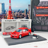 Peako64 1/64 Mitsubishi 2006 Lancer Evolution IX with 3D-Paper Car Park (RED) 63051