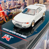 INNO64 1/64 NISSAN SKYLINE GT-R (R32) Crystal White  With Extra Wheels and Extra decals IN64-R32-WHI
