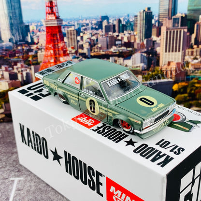 KaidoHouse x MiniGT 1/64 Datsun 510 Pro Street OG Green LHD KHMG001