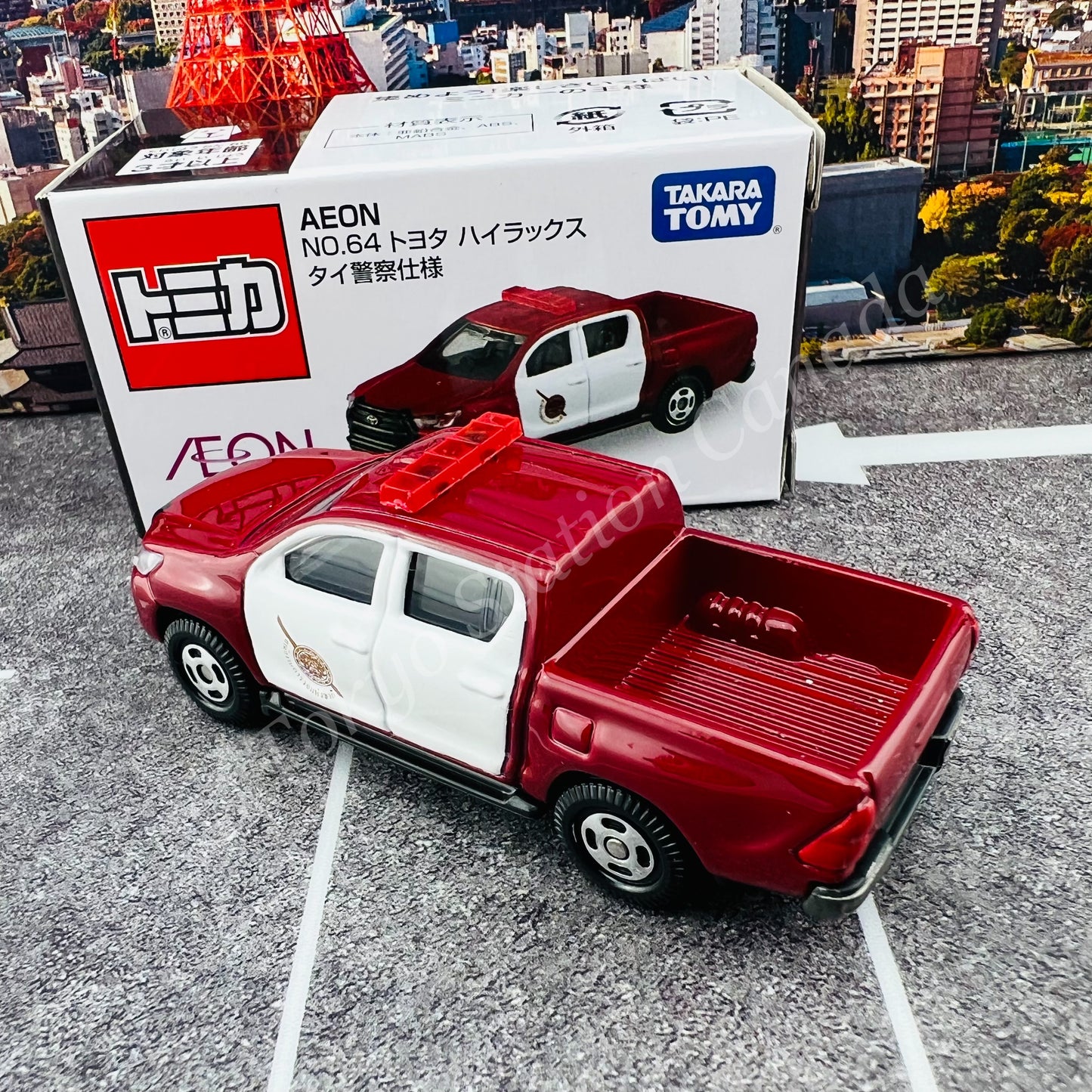 TOMICA AEON No. 64 Toyota Hilux Thai Police Specification 4904810217589