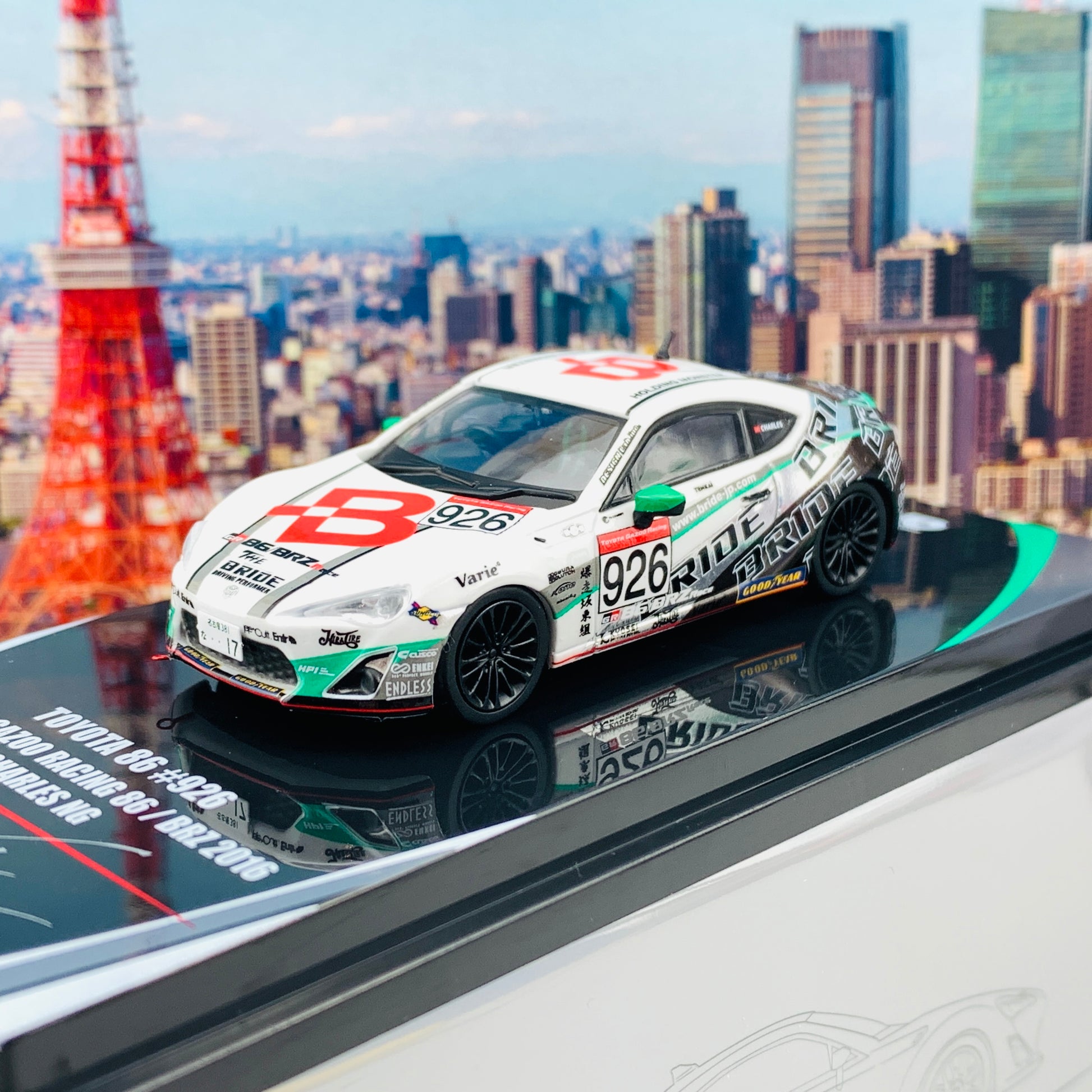 INNO64 1/64 TOYOTA 86 #926 "BRIDE" GAZOO RACING 86/BRZ 2016 Limited 1200pcs Worldwide - Charles Ng Signature Model IN64-GT86-BRI