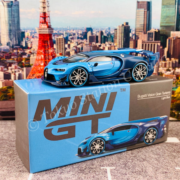Mini GT 1:64 Mijo Exclusive USA Bugatti Vision Gran Turismo Blue Limited  Edition. (IN STOCK)