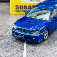 BM Creations JUNIOR 1/64 Subaru 2002 Legacy E-tune II BLUE RHD with Extra Wheels, Lowering Parts 64B0150