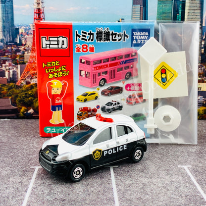 TAKARA TOMY A.R.T.S TOMICA Sign Set #5 - Nissan March Patrol Car with a road sign stand