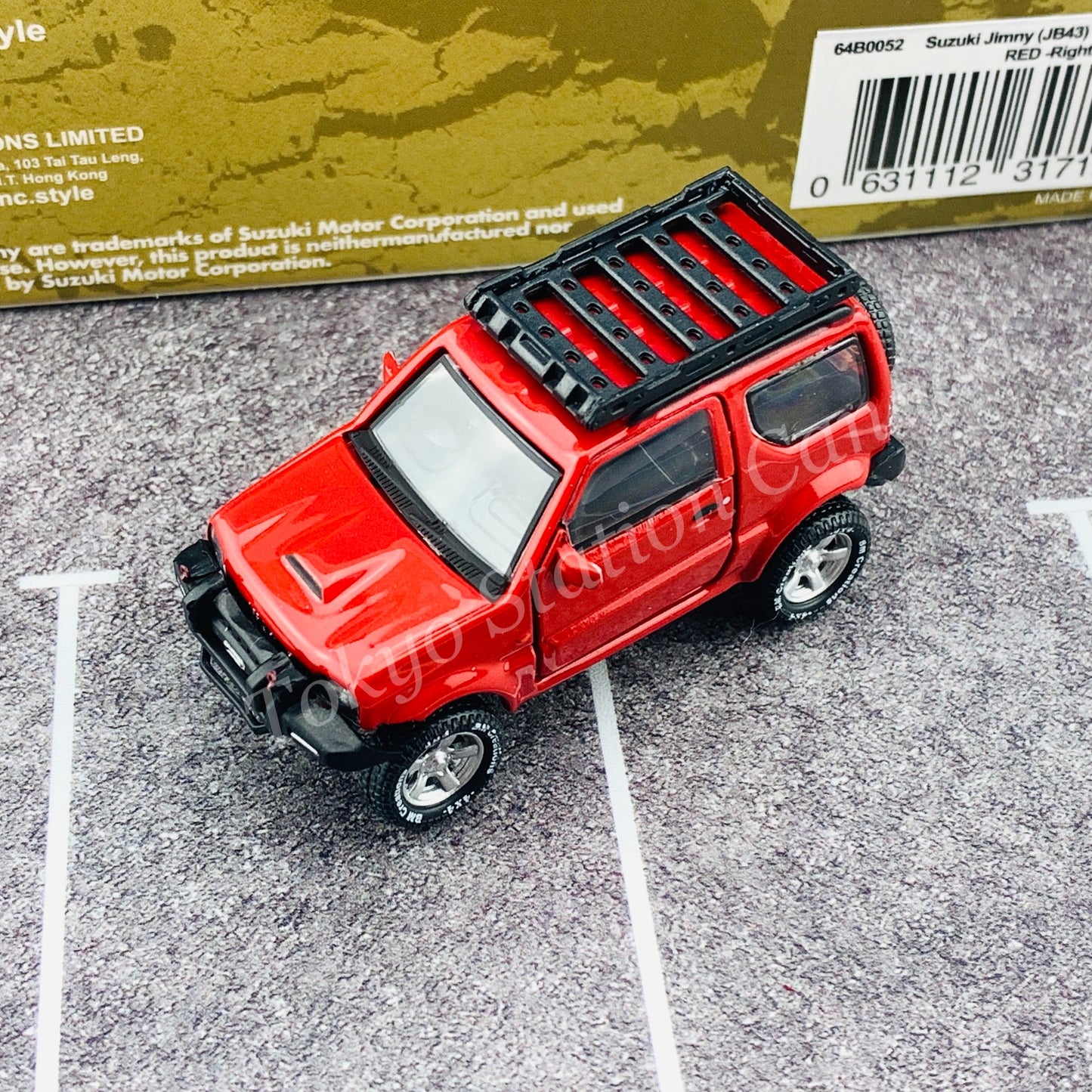 BM CREATIONS JUNIOR 1/64 Suzuki Jimny JB43 RED LHD (With Offroad Package) 64B0053