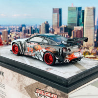 KJ MINIATURES 1/64 LBWK Nissan GTR R35 Belgium GTR Store Edition Godzilla KJ64002BG