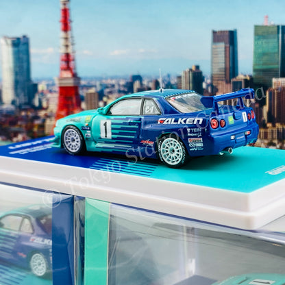 INNO64 1/64 NISSAN SKYLINE GT-R R34 #1 "FALKEN" Super Taikyu 2001 Winner IN64-R34RA-FAL