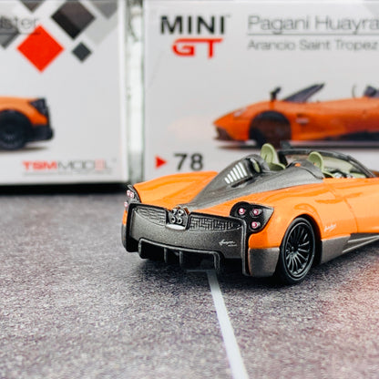 MINI GT 1/64 Pagani Huayra Roadster Arancio Saint Tropez RHD MGT00078-R