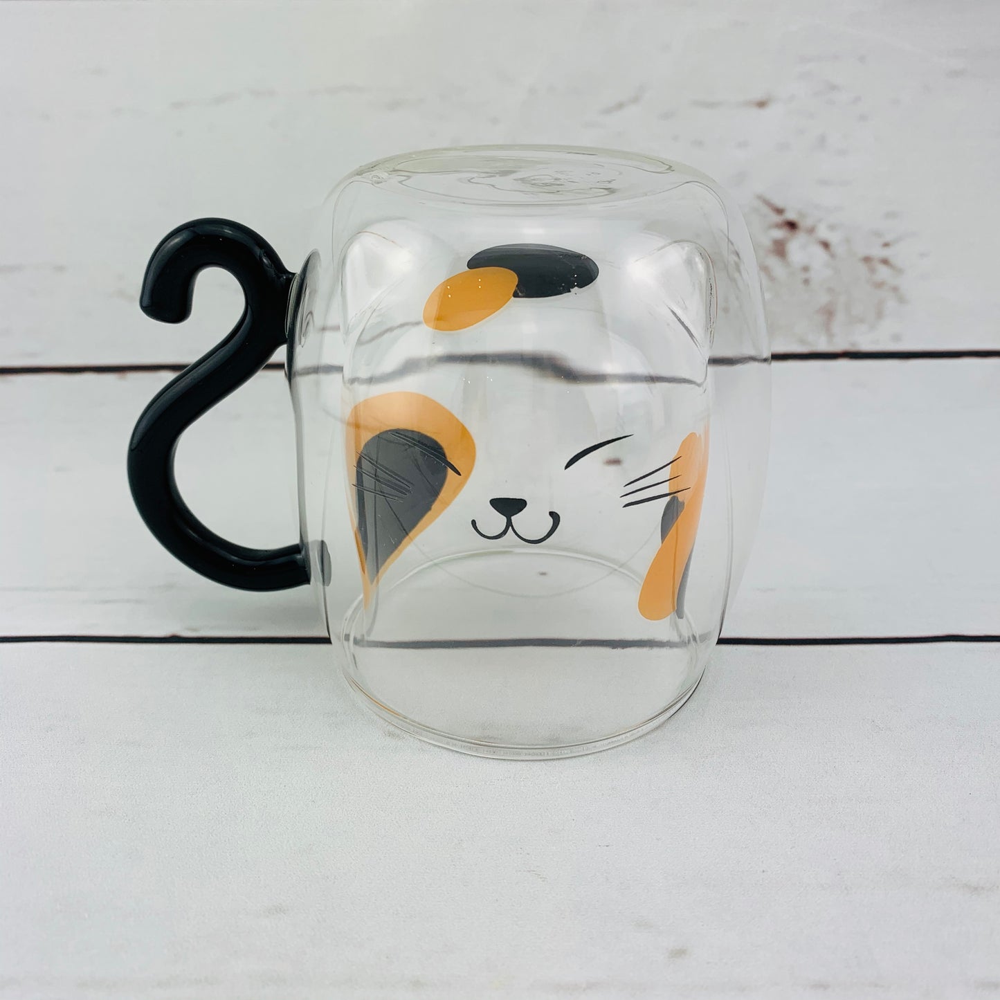 Heat Resistant Double Glass Mug みけ猫くん 13594